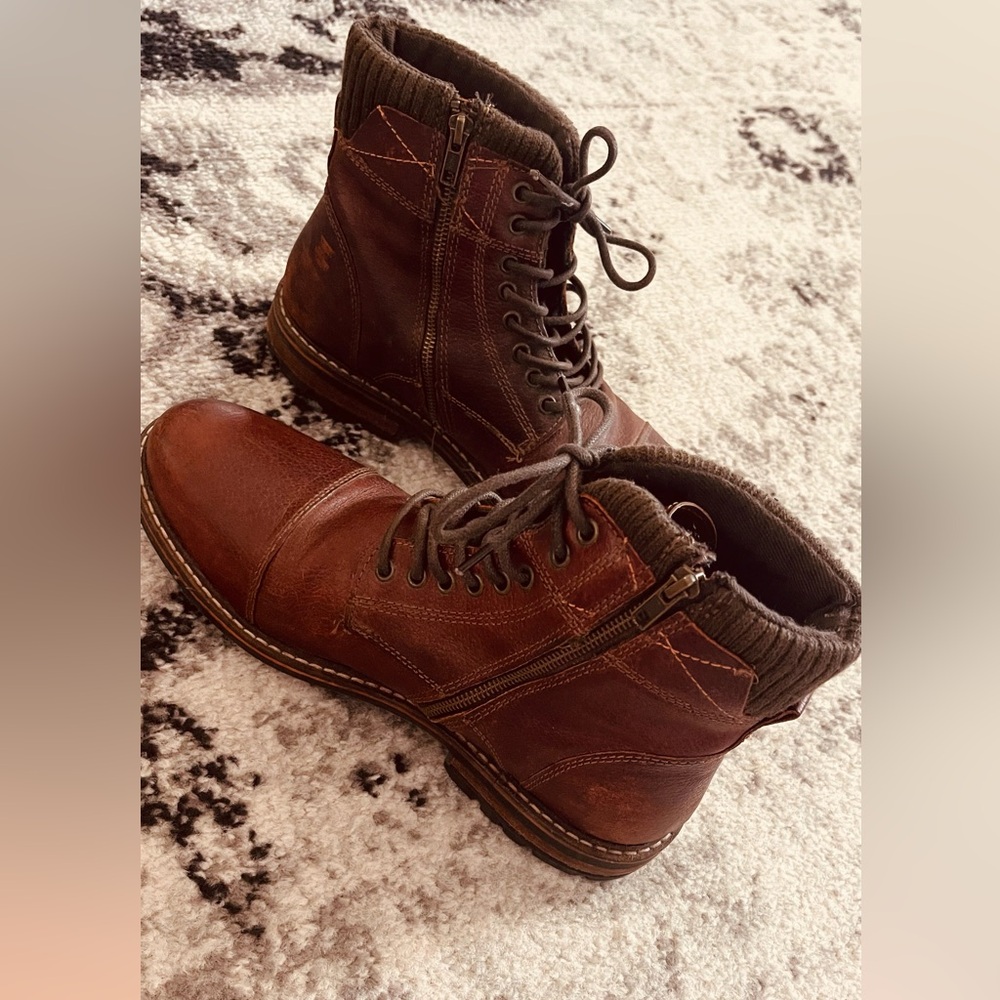 Crevo Camden chestnut Brown lace up/ side zip ankle boots MENS size 11.5